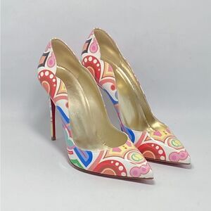 Christian Louboutin Hot Chick Print Pointed Toe Pump size 38.5
